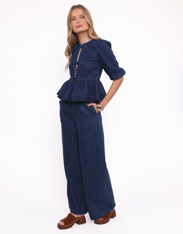 Petal & Pup - Declan Chambray Pant - Mid Dark