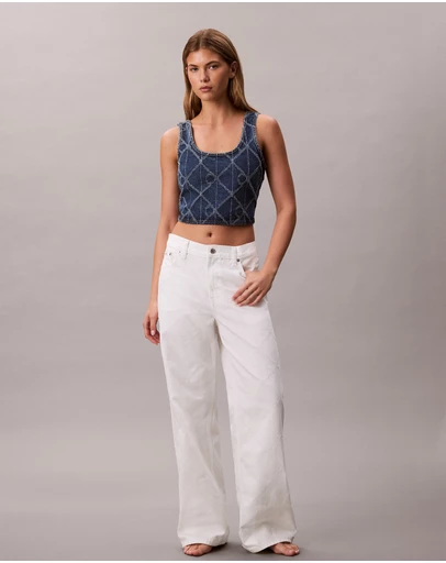 Calvin Klein Jeans - Allover Monogram Low Rise Baggy Jeans