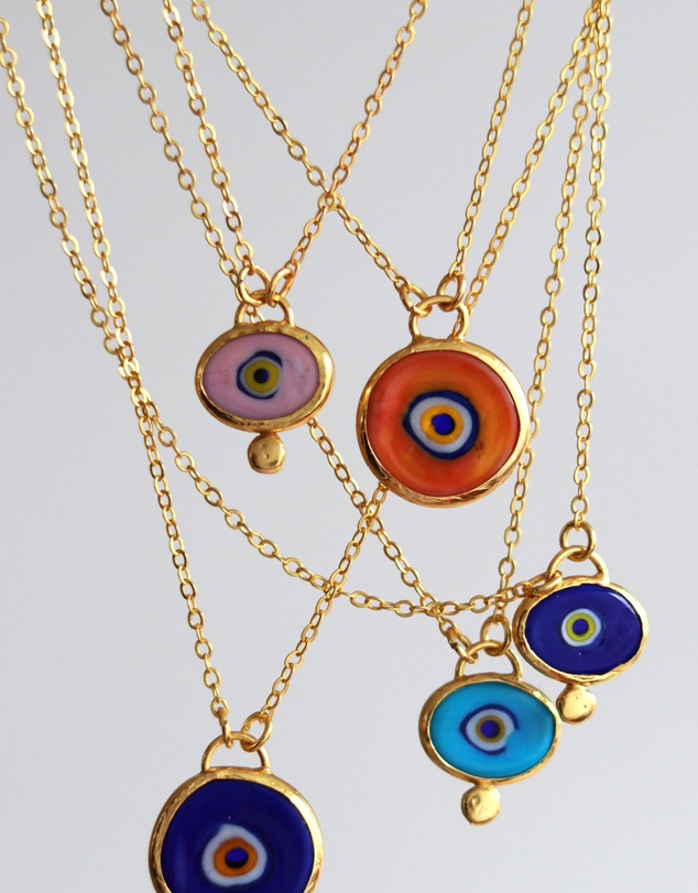 Ottoman Hands - Alara Blue Evil Eye Pendant Necklace