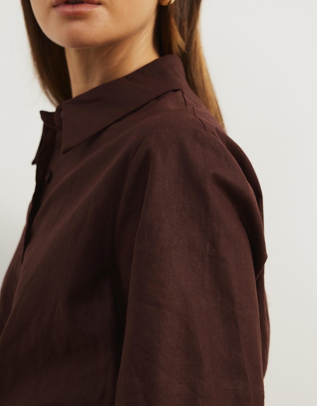 Atmos&Here - Remi Linen Blend Midi Shirt Dress