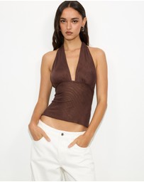 Dazie - Waves Mesh Halter Top
