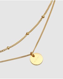 Elli Jewelry - Necklace Choker Layer Platelet in 925 sterling silver gold plated