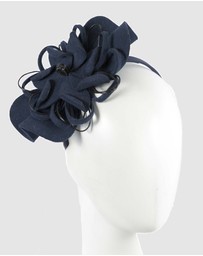 Max Alexander - Felt Navy Flower Winter Racing Fascinator