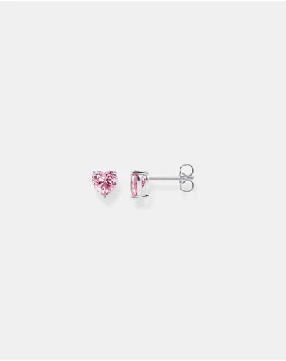 THOMAS SABO - Ear studs heart-shaped with pink zirconia