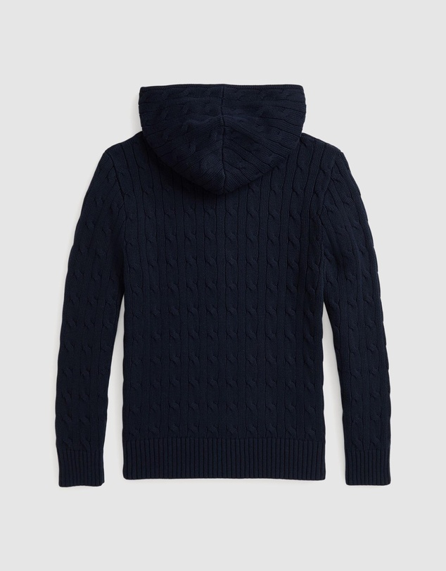 Polo Ralph Lauren - Cable Cotton Hooded Full-Zip Sweater - ICONIC EXCLUSIVE - Teens