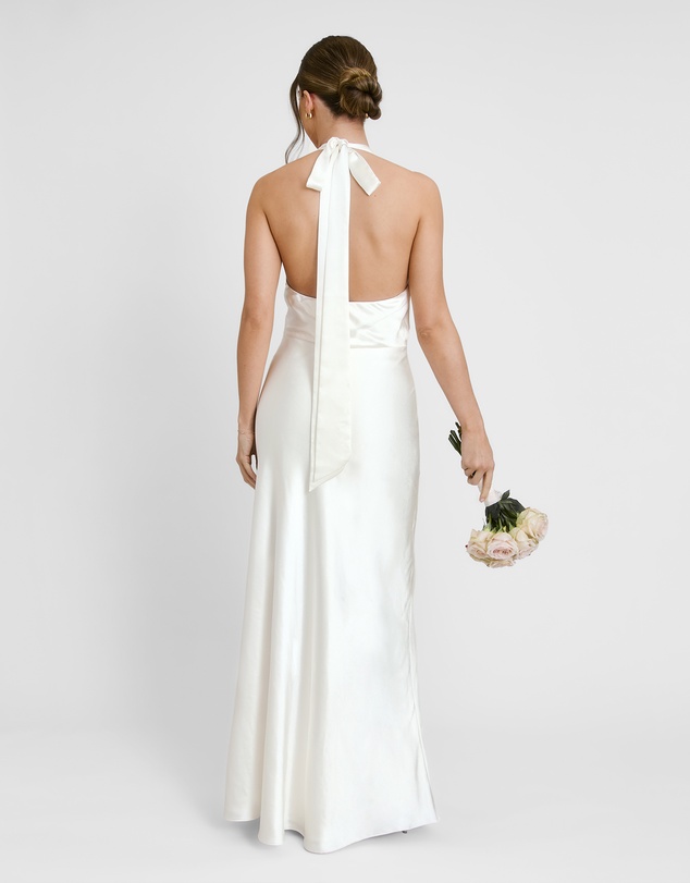 Six Stories - Plunge Knot Neck Scarf Bridesmaid Dress