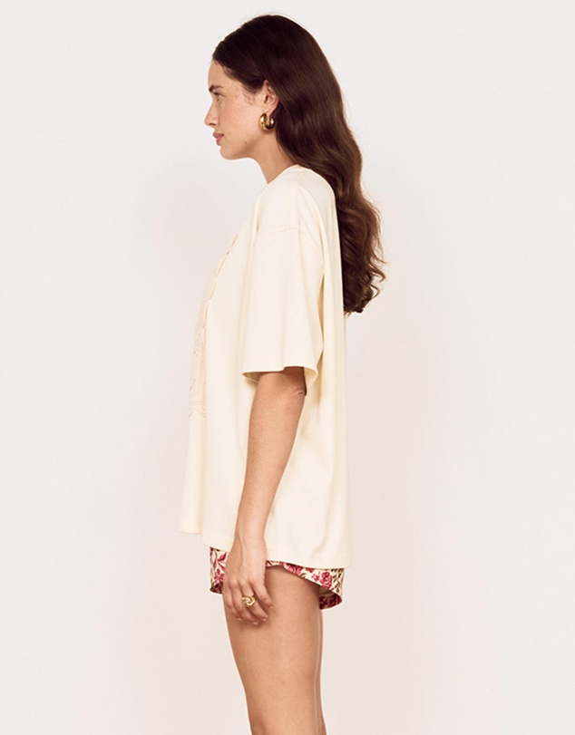 MINKPINK - Amelie Crochet Applique Tee