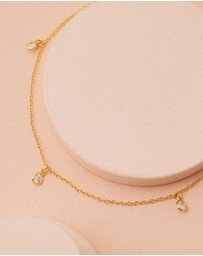 Bianc - Scattered CZ Bezel Drop Necklace
