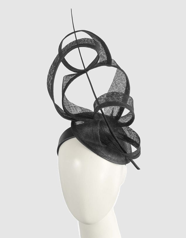 Max Alexander - Tall Black Sinamay Fascinator Headband