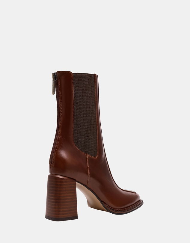 Steve Madden - Downtown Brown Leather Booties