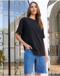 CAMIXA - Teesha Oversized Distressed Cotton T-Shirt