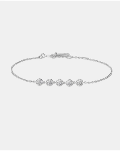 Ania Haie - Ania Haie Silver Pave Multi Beaded Chain Bracelet