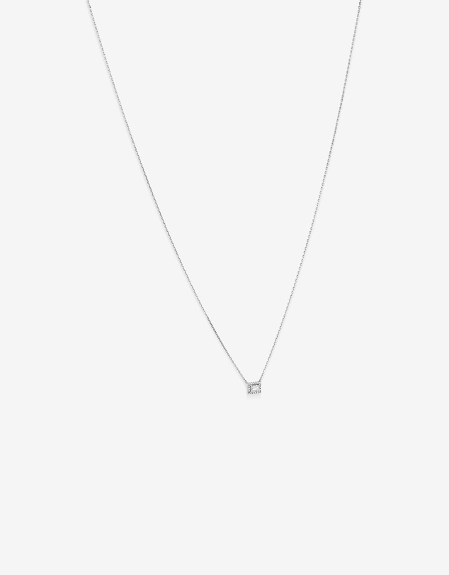 Michael Hill - 0.23 Carat TW Emerald Diamond Halo Pendant in 10kt White Gold