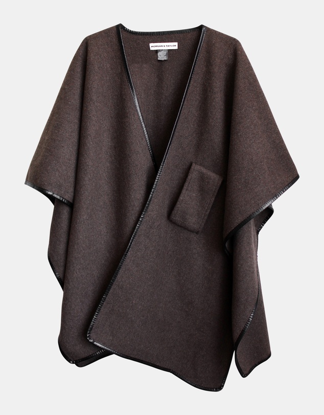 Morgan & Taylor - Jane Bias-Edged Poncho Chocolate Brown