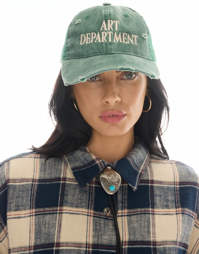 THE TALES - Destroyed Art Department Green Trucker Cap