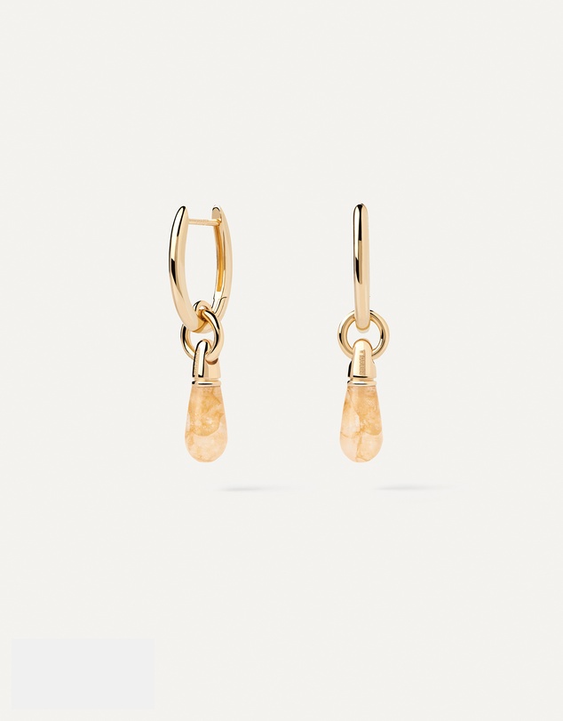 PDPAOLA - Yellow Aventurine Jupiter Hoop Earrings
