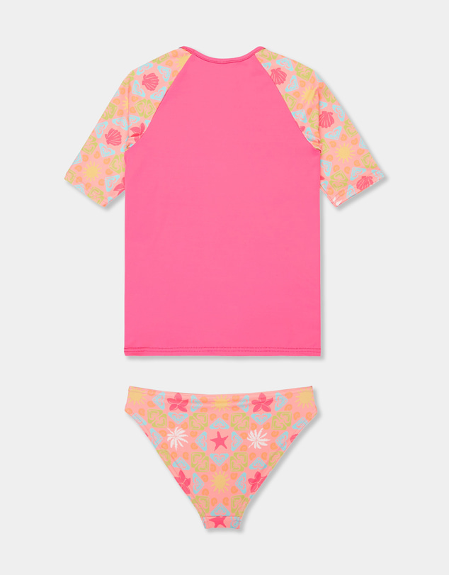 Roxy - Girls 2 to 7 Check TW Lycra Set Rash Vest