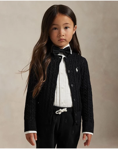 Polo Ralph Lauren - Metallic Mini-Cable Cardigan - ICONIC EXCLUSIVE - Babies-Kids