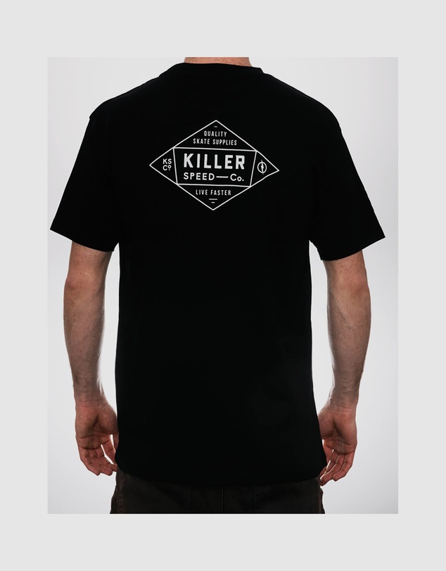 Killer Speed Co. - Killer Speed Co. Men Lockup Cotton Tshirt Relaxed Fit Crew Neck Black 