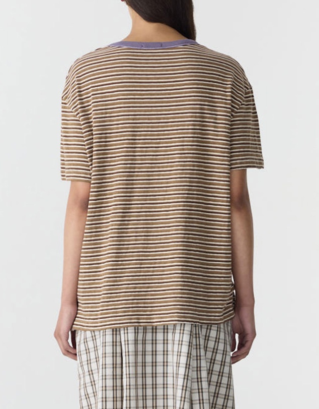 Bassike - Stripe Boyfriend T-Shirt