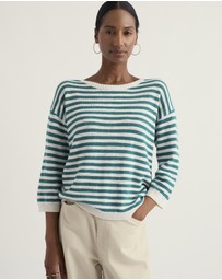 Seasalt - Seasalt Cornwall Blue Knavock Striped Jumper
