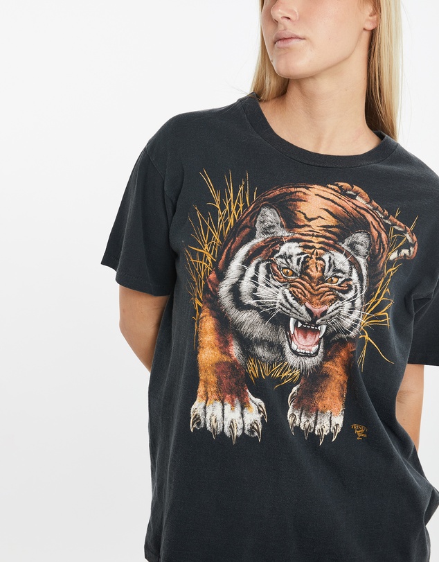 Vintage by The Real Deal - Pre Loved - Vintage 90s Tiger Wildlife Tee