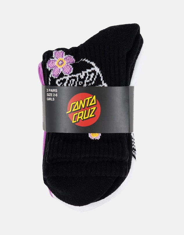 Santa Cruz - Blooming Stack Mix Mid Socks 3-Pack - Kids-Teens