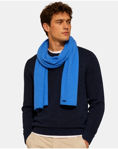 Henry Bucks - HENRY BUCKS Merino Wool Scarf BLUE
