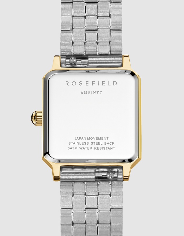 Rosefield - Boxelle Black Gold Silver Duotone Bracelet Watch
