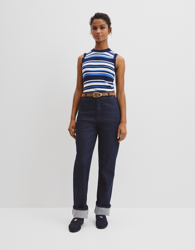 Country Road - Australian Merino Crew Neck Stripe Knit Tank