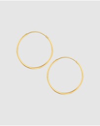 Elli Jewelry - Earrings Creoles Round Basic Classic Timeless in 925 Sterling Gold Plated