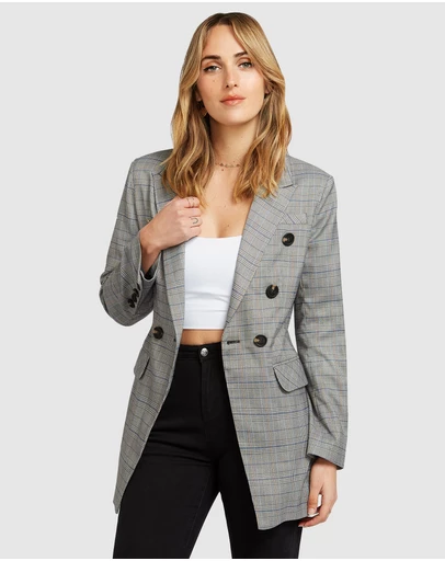 Belle & Bloom - Too Cool For Work Plaid Blazer