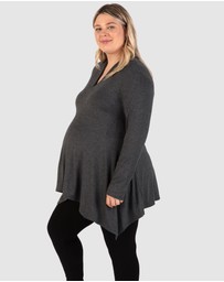 B Free Intimate Apparel - Maternity Bamboo V Neck Tunic Top