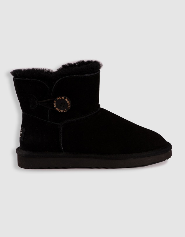 AusWooli Ugg Boots - Cabarita Short Sheepskin Wool Button Boots