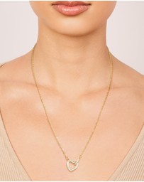 Lovisa - Waterproof Gold Plated Stainless Steel Cubic Zirconia Hollow Heart Necklace
