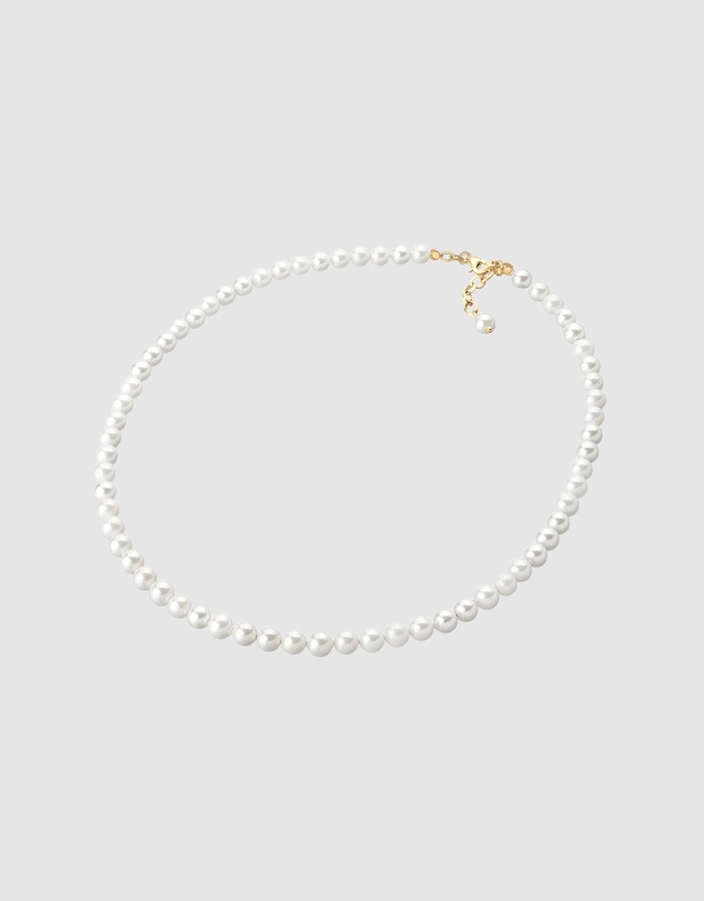 Elli Jewelry - Classic Shell Pearl Necklace in Gold-Plated 925 Silver