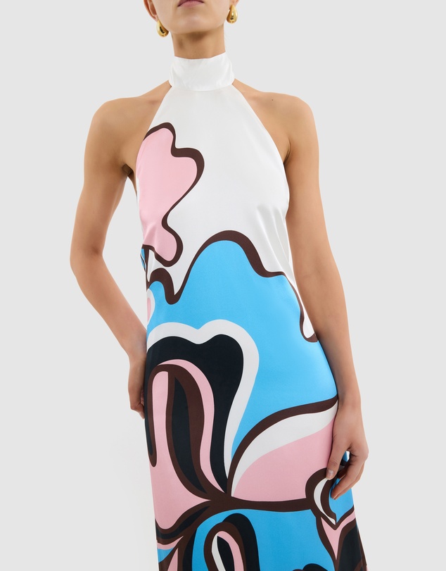 Rebecca Vallance - Barbados Breeze Halter Maxi Dress