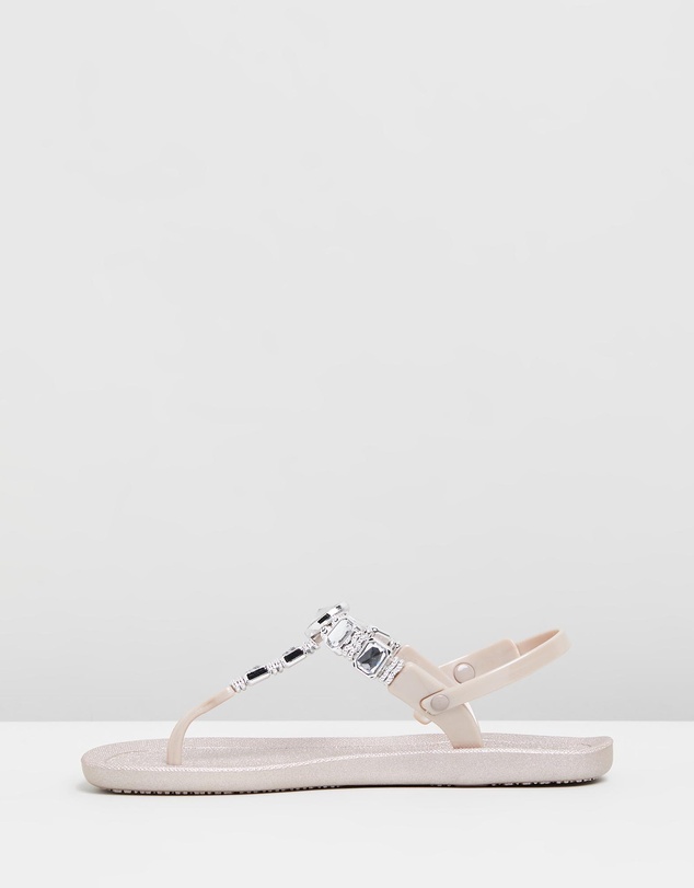 Holster - Mykonos Jewelled T-bar Sandal - Champagne - Women's