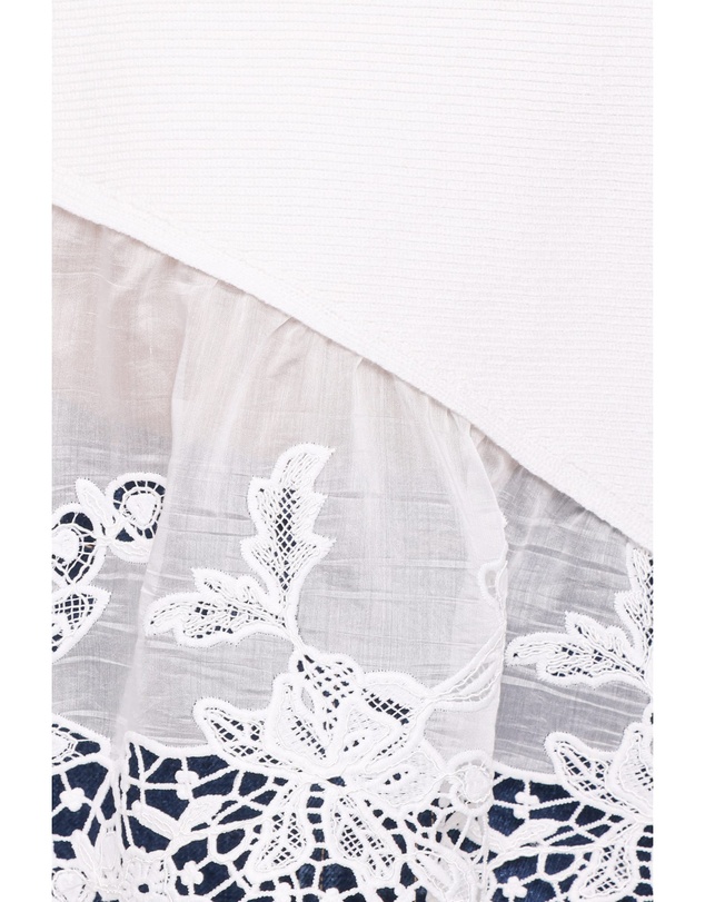 Petal & Pup - Chase Lace Hem Ribbed Top - Ivory