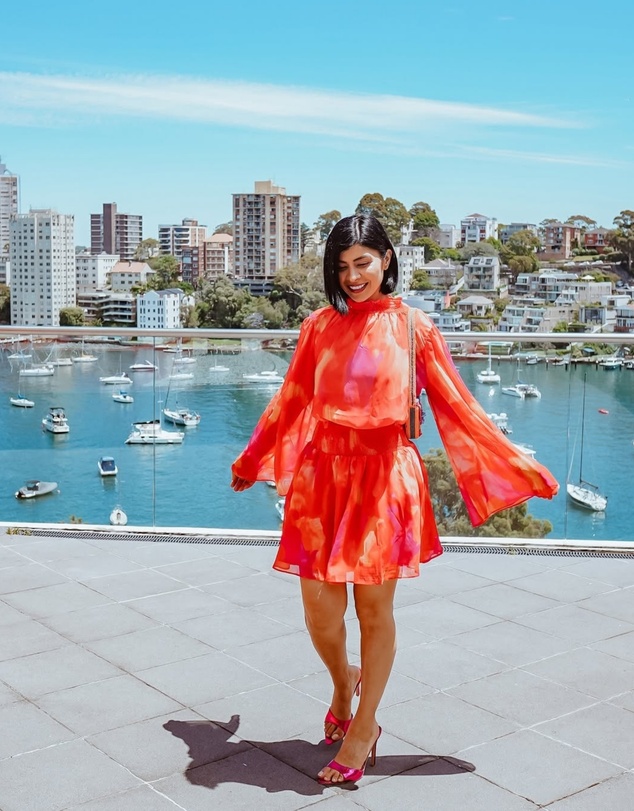 Esther & Co - Daenerys Dress - Orange Print
