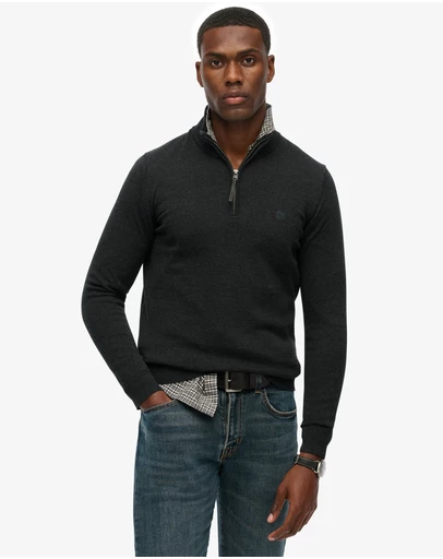 Superdry - Slim Fit Essentials Cotton Half Zip