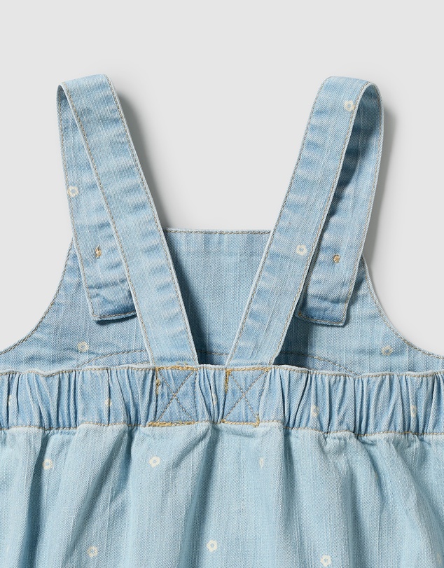 Wilson & Frenchy - Ditsy Daisy Organic Denim Bodysuit - Babies