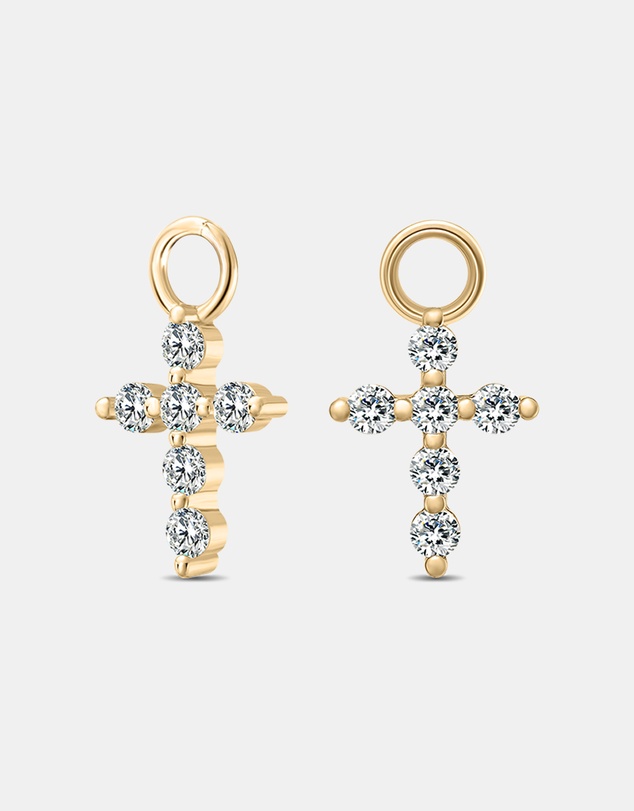 Mestige - Faith Cross Hoops - 18K Gold Plated