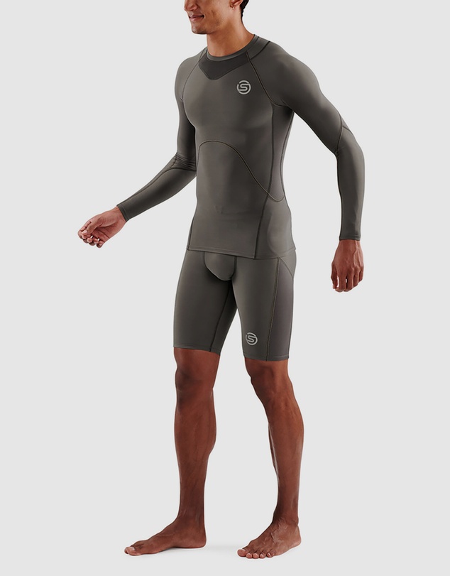 SKINS - SKINS Compression Men's Series-3 Active Long Sleeve Top Charcoal