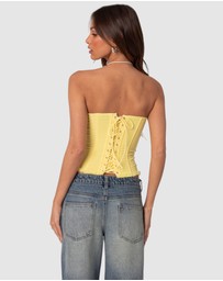 EDIKTED - Deirdre Mesh Lace Up Corset