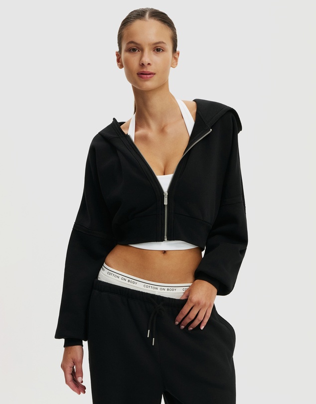 Cotton On Body Active - Active Raw Edge Zip Through Hoodie