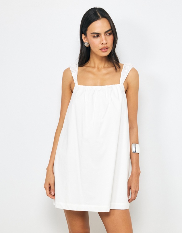 AERE - Maris Shirred Cotton Mini Dress