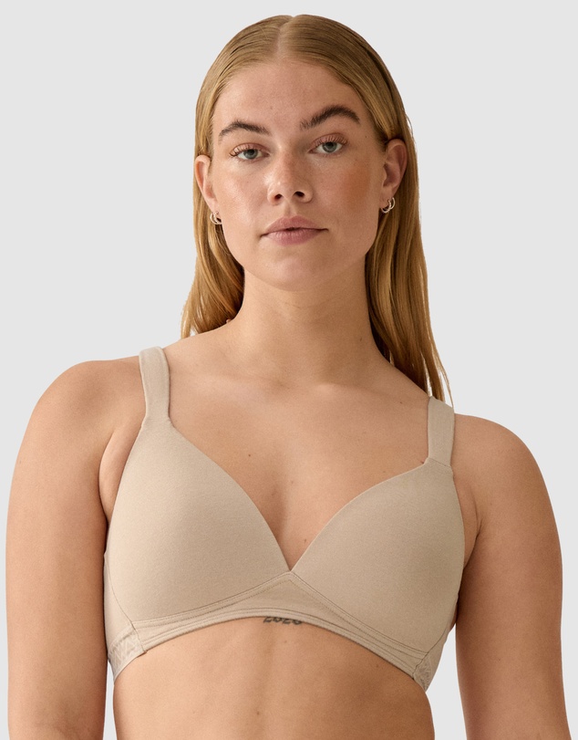 Naturana - Cotton Lightly-Padded Wirefree Cotton T-Shirt Bra