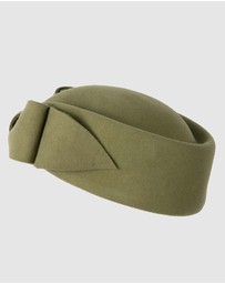 Max Alexander - Felt Olive Pillbox Hat
