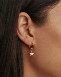 By Charlotte - By the Sea Crystal Starfish Hoops